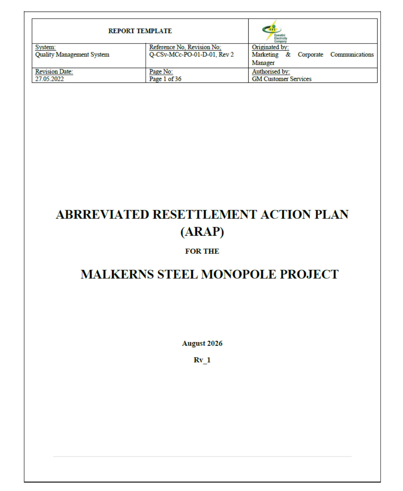 APPROVED EMBEDDED GENERATION (EG) FEED-IN TARIFFS AND CONNECTION CHARGES